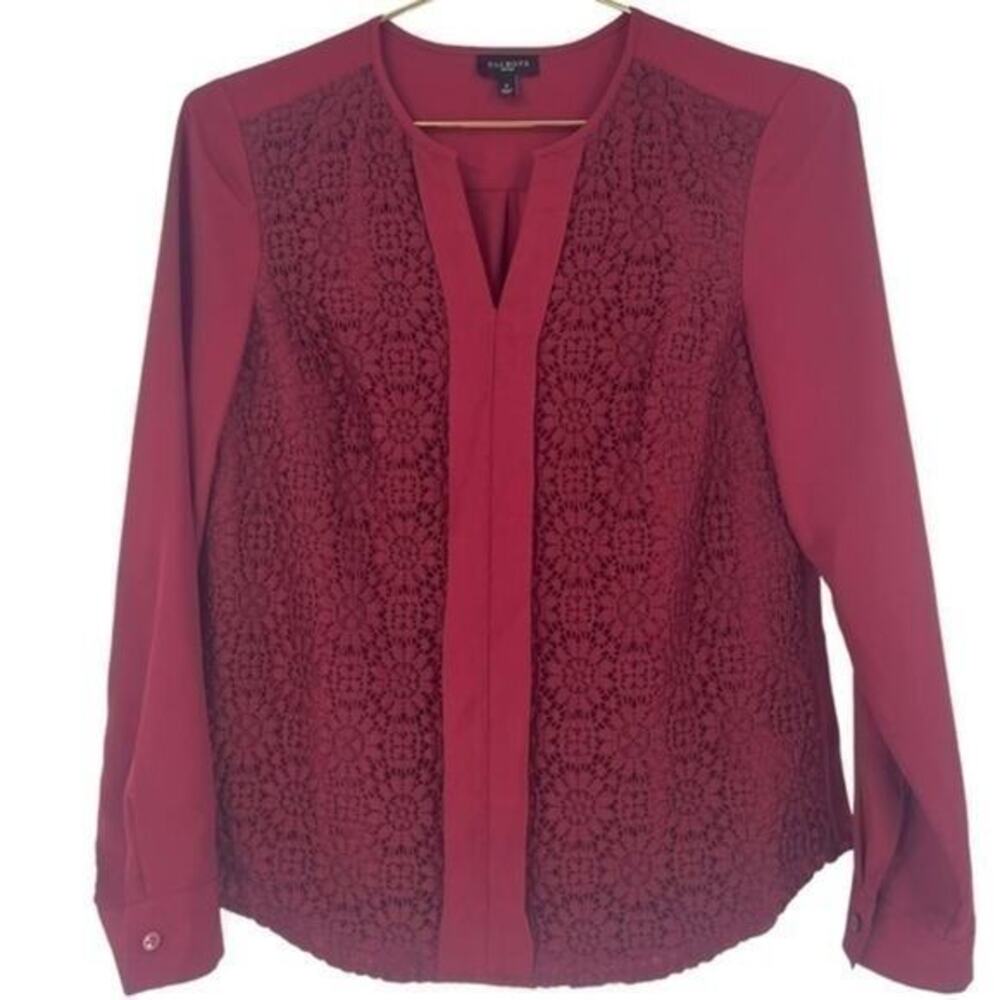 XSP Talbots Red Long Sleeve Blouse P XS